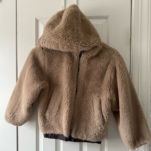 Zara Kids faux fur Tan Jacket EUC
